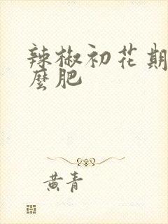 辣椒初花期施什么肥