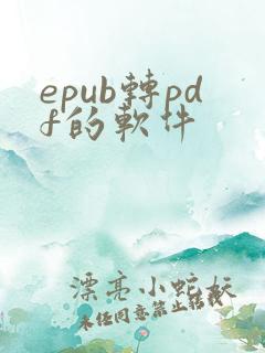 epub转pdf的软件