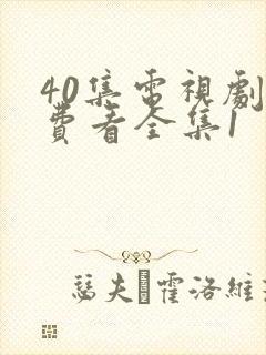 40集电视剧免费看全集1