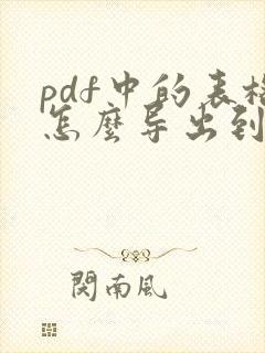 pdf中的表格怎么导出到word