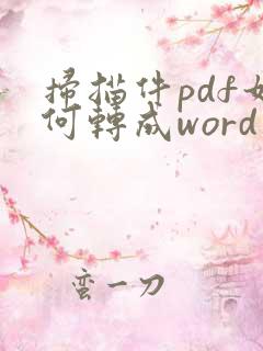 扫描件pdf如何转成word