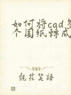如何将cad多个图纸转成pdf多页