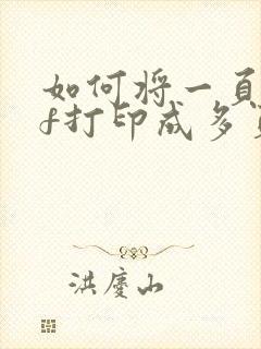 如何将一页pdf打印成多页