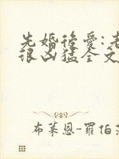 先婚后爱:老公很凶猛全文小说免费阅读全文