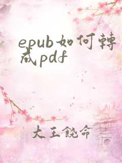 epub如何转成pdf