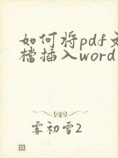 如何将pdf文档插入word