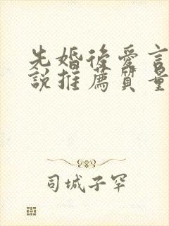 先婚后爱言情小说推荐质量好