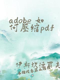 adobe 如何压缩pdf