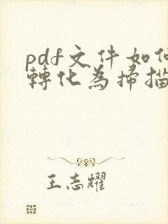 pdf文件如何转化为扫描件