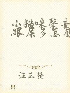 小猫咪声音嘶哑,眼屎多怎么回事