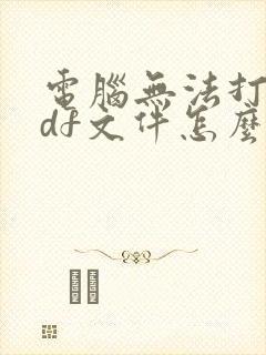电脑无法打开pdf文件怎么办