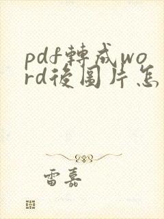 pdf转成word后图片怎么编辑