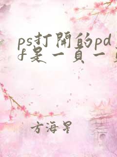 ps打开的pdf是一页一页的