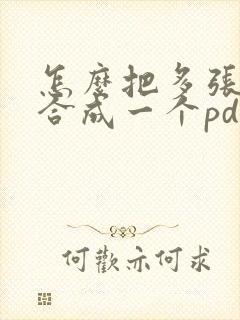 怎么把多张图片合成一个pdf文件