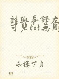 谁与争锋左飞林可儿txt无删减