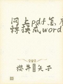 网上pdf怎么转换成word