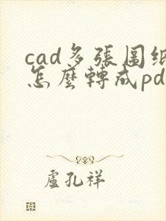 cad多张图纸怎么转成pdf
