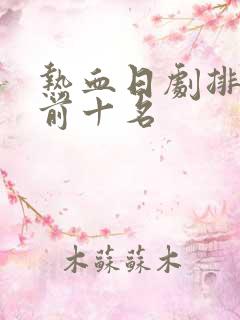 热血日剧排行榜前十名