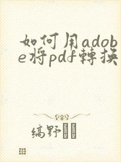 如何用adobe将pdf转换成word