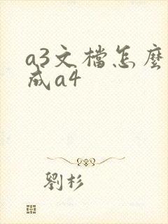 a3文档怎么改成a4