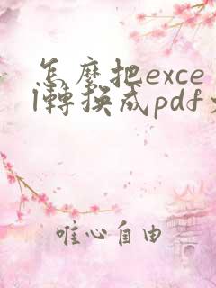 怎么把excel转换成pdf文档