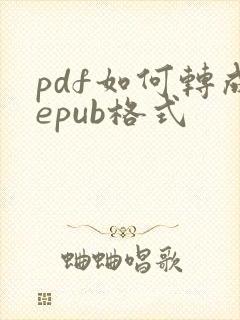 pdf如何转成epub格式
