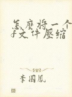 怎么将一个pdf文件压缩