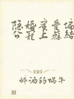 隐婚蜜爱偏执老公宠上瘾结局