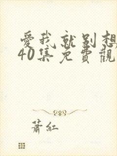 爱我就别想太多40集免费观看