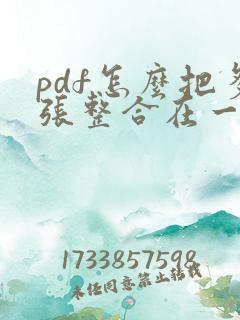 pdf怎么把多张整合在一起