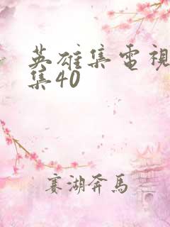 英雄集电视剧全集40
