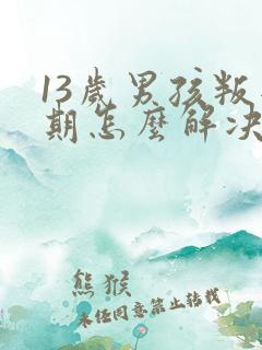 13岁男孩叛逆期怎么解决