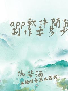 app软件开发制作要多少钱