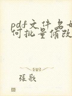pdf文件名如何批量修改