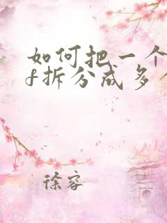 如何把一个pdf拆分成多个文件