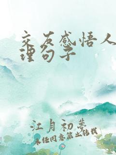 交友感悟人生哲理句子