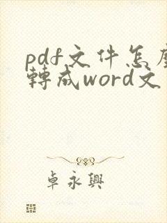 pdf文件怎么转成word文件