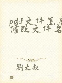 pdf文件怎么修改文件名称