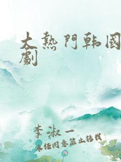 大热门韩国电视剧
