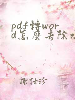 pdf转word怎么去除水印