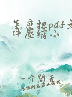 怎么把pdf文件压缩小