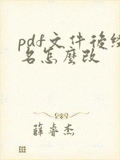pdf文件后缀名怎么改