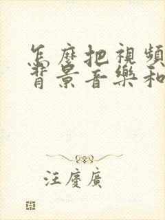 怎么把视频中的背景音乐和人声分离