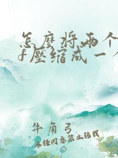 怎么将两个pdf压缩成一个文件
