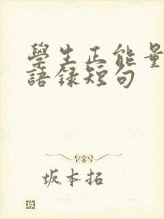 学生正能量励志语录短句