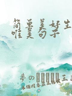 简单美好生活的唯美句子