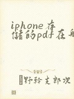 iphone存储的pdf在哪里