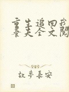 重生追回我的童养夫全文阅读免费