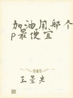 加油用哪个app最便宜