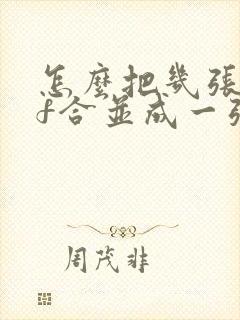 怎么把几张pdf合并成一张